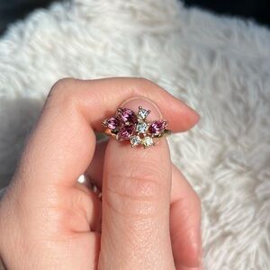 Vtg Avon Pink Floral Ring